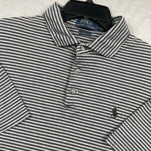 Polo Ralph Lauren Shirt Mens Small Classic Fit Black Gray Striped Preppy Golf